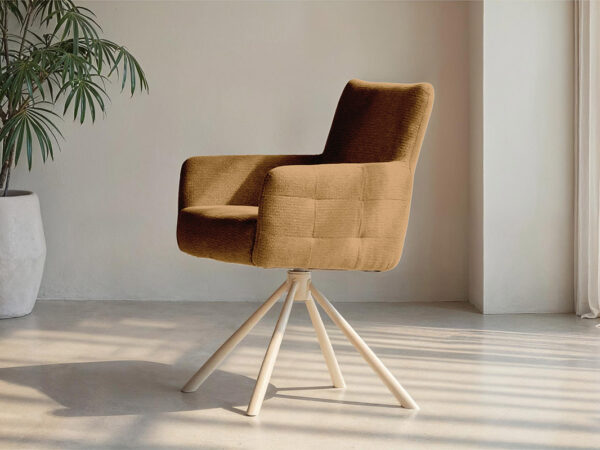 Eetkamerstoel Midsund - mito cognac - poot C - metaalkleur magnum