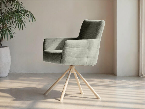 Eetkamerstoel Midsund - mito lightgrey - poot C - metaalkleur magnum