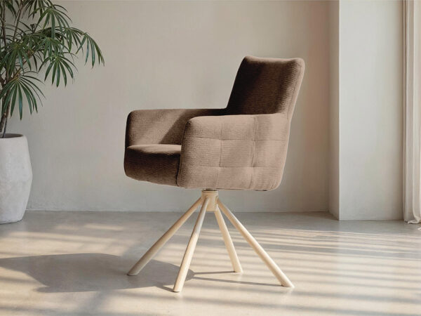 Eetkamerstoel Midsund - mito pale - poot C - metaalkleur magnum