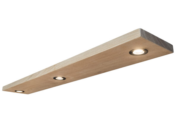 Eiken wandplanken op maat, met spots