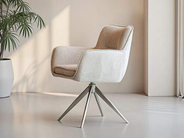 Eetkamerstoel Seljord - mito beige - onderstel t - metaalkleur sunstone