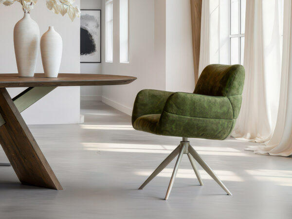 Eetkamerstoel Stordal - country moss - onderstel t - metaalkleur sunstone