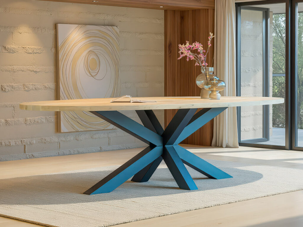 Eiken spinpoot tafel Robin 10x10