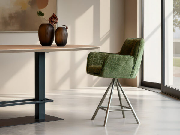 01-Barkruk Stranda - fragola hunter - onderstel i - metaalkleur champagne